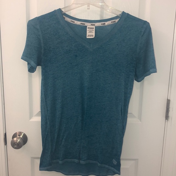 PINK Victoria’s Secret V-Neck Short Sleeve Shirt - Picture 1 of 4